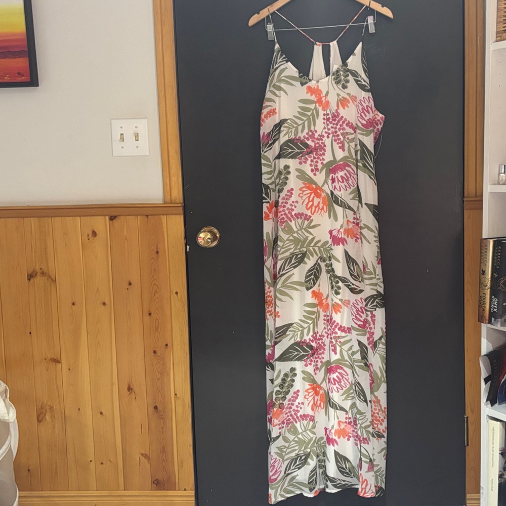 Old Navy Floral Maxi Dress - White, Pink, Green, Orange